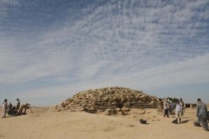 The remains of one of the oldest pyramids yet found - 4,600 years old.