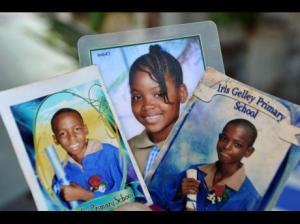 The three siblings who perished in a fire in Arnett Gardens. A relative has been charged with their murders. Neighbors heard nine-year-old Abigail's cries for help, but the fire was already too fierce.