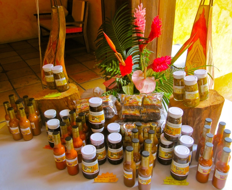 And here's a sweet display of products from Grenada. Did I tell you how wonderful their chocolate is? I became seriously addicted... (My photo)