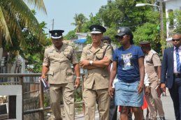Commissioner of Police Major General Anthony Anderson on Friday, July 13, visited and spoke with residents of the 'Standpipe' community in St. Andrew to offer reassurance following an incident in the community earlier in July. The incident was a police killing. (Photo: JCF/Twitter)