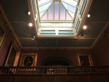 Inside the beautiful public library (with an art gallery in the back) in the St. Johnsbury Atheneum building in Vermont. Founded in 1871, it is a National Historic Landmark.
